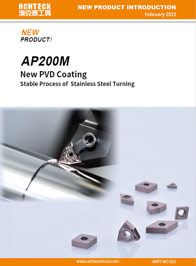 AP200M New PVD Coating Stable Process of Stainless Steel Turning