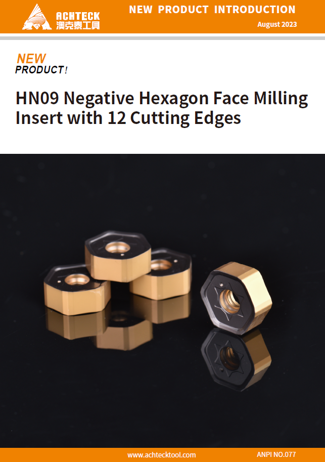 HN09 Negative Hexagon Face Milling Insert with 12 Cutting Edges